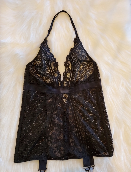 One Day Only Sale! VS black lace garter slip lingerie - Picture 3 of 16